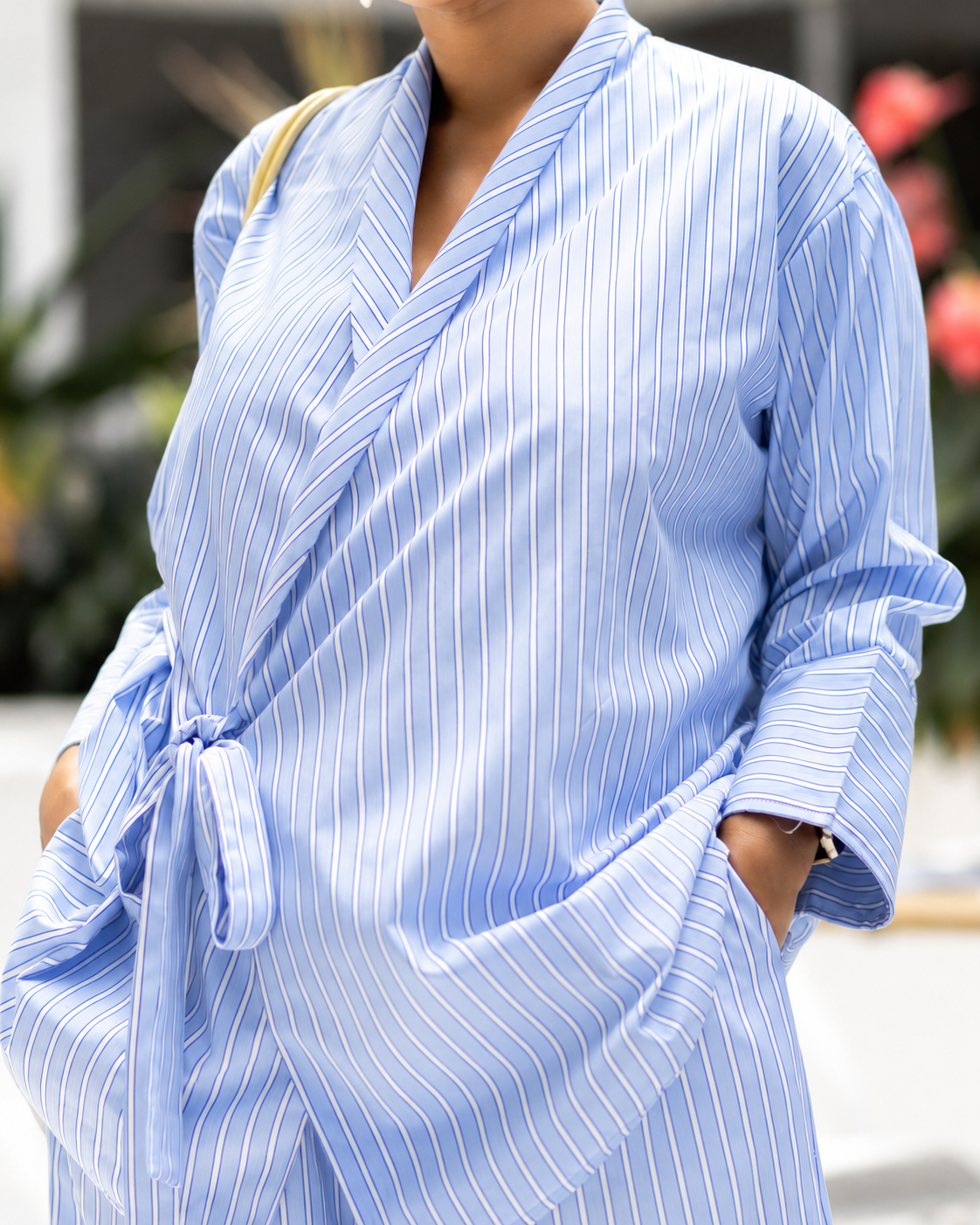 Powder Blue Relaxed Set — close-up of garment details