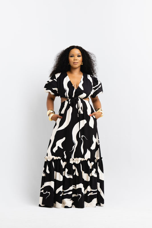 MONOCHROME CUT-OUT MAXI