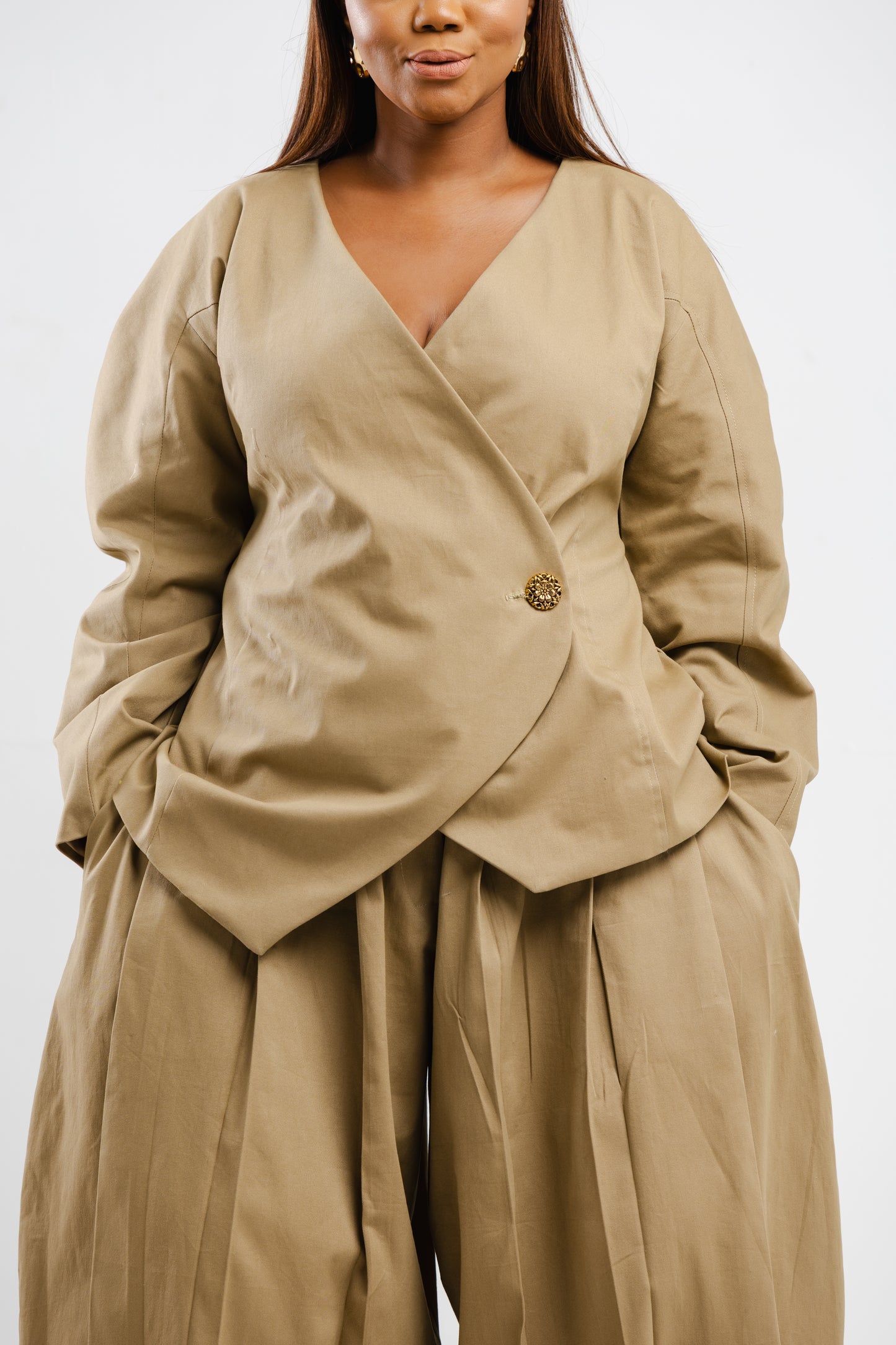 Sculpted wrap blazer