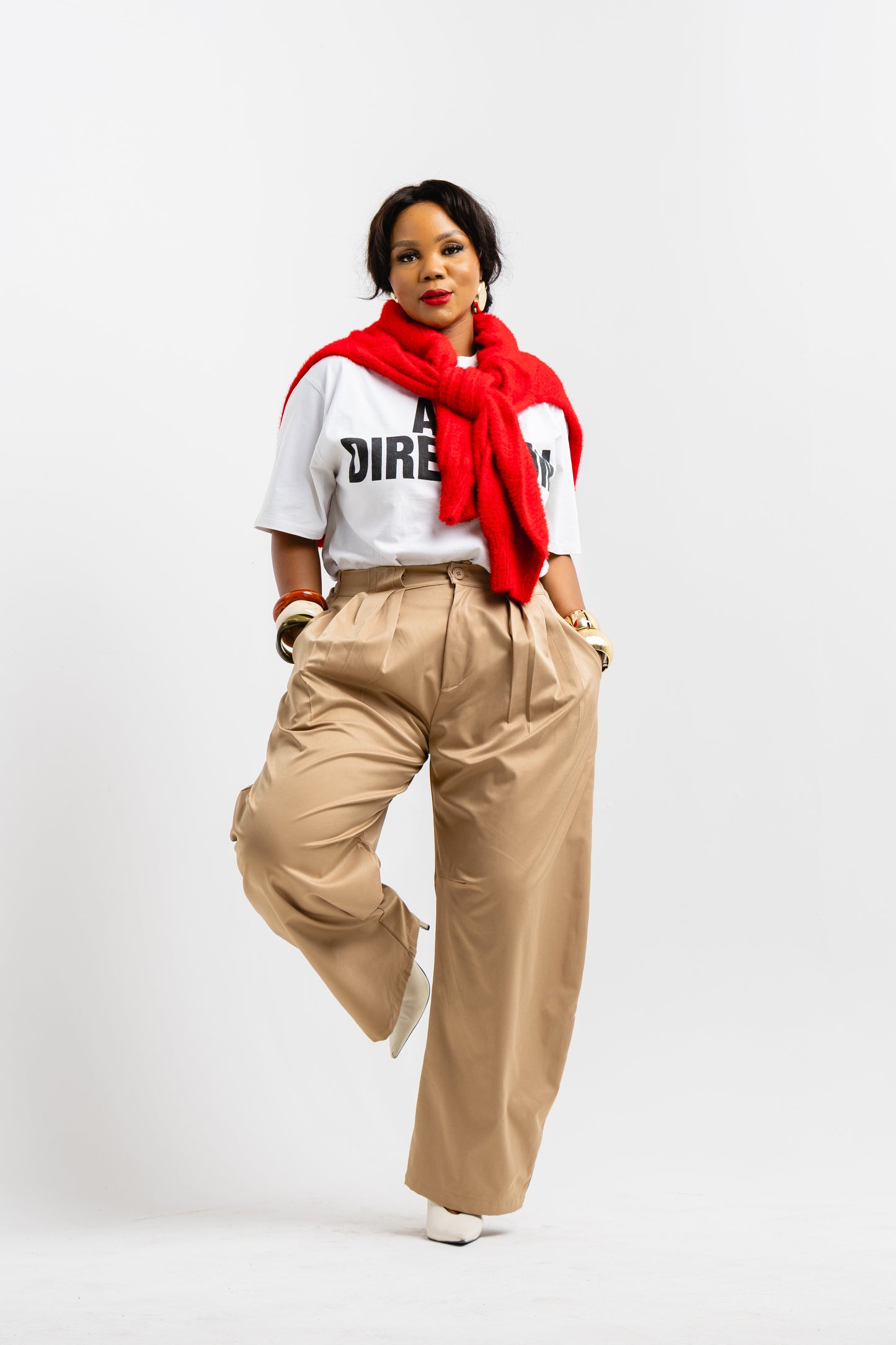 Camel barrel pants