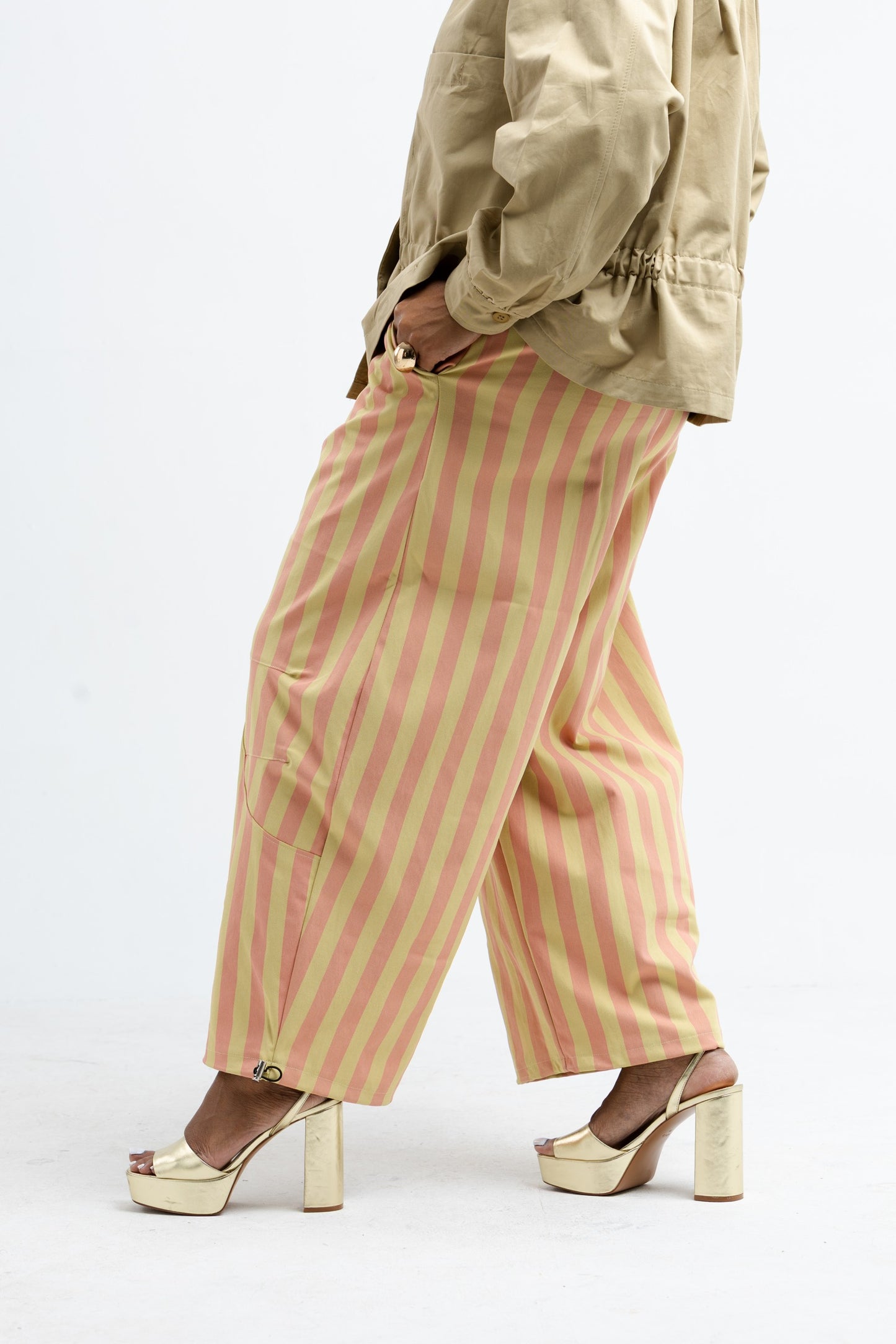Candy Striped Barrel Jeans