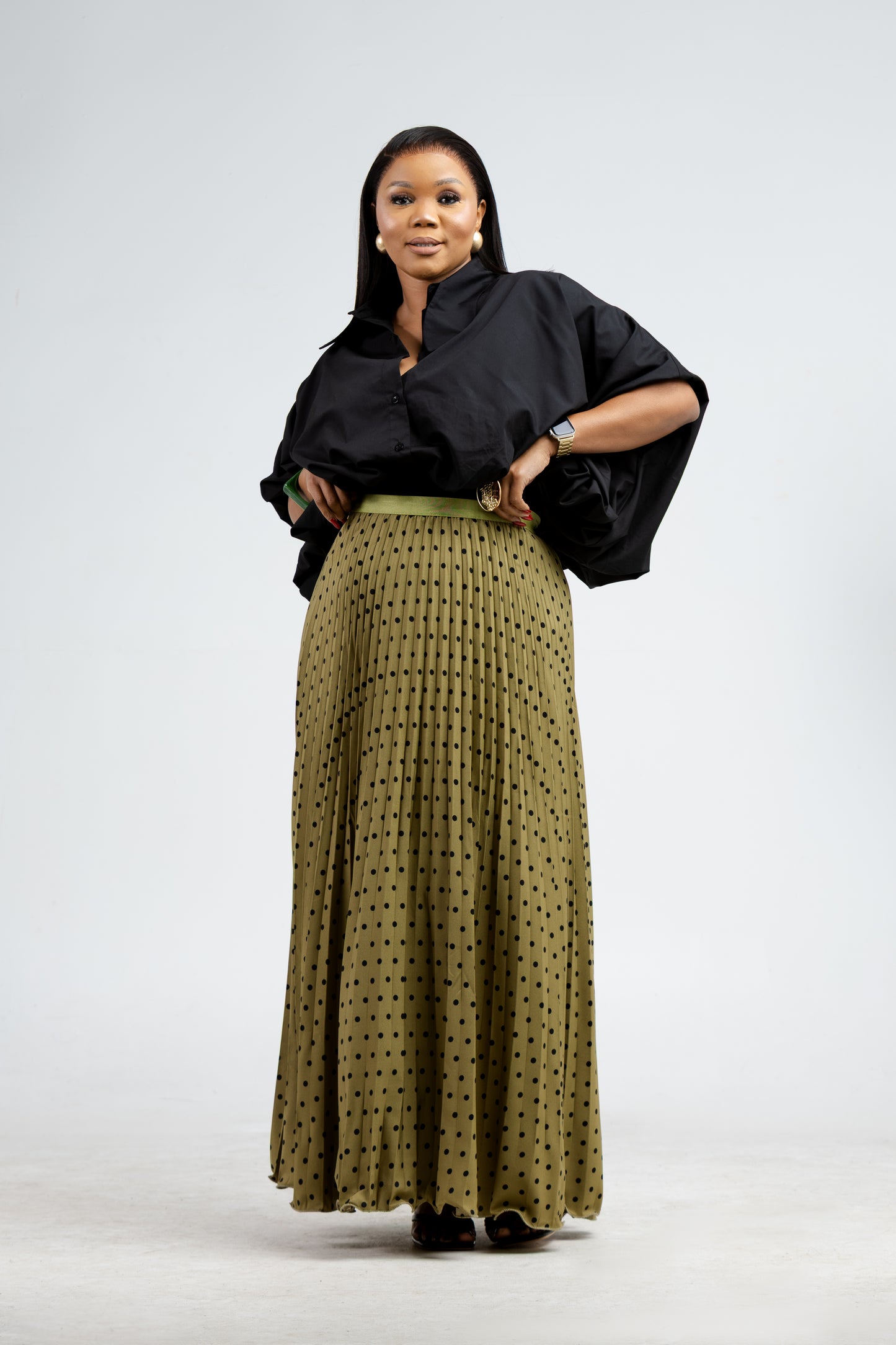 Dotty Olive Skirt
