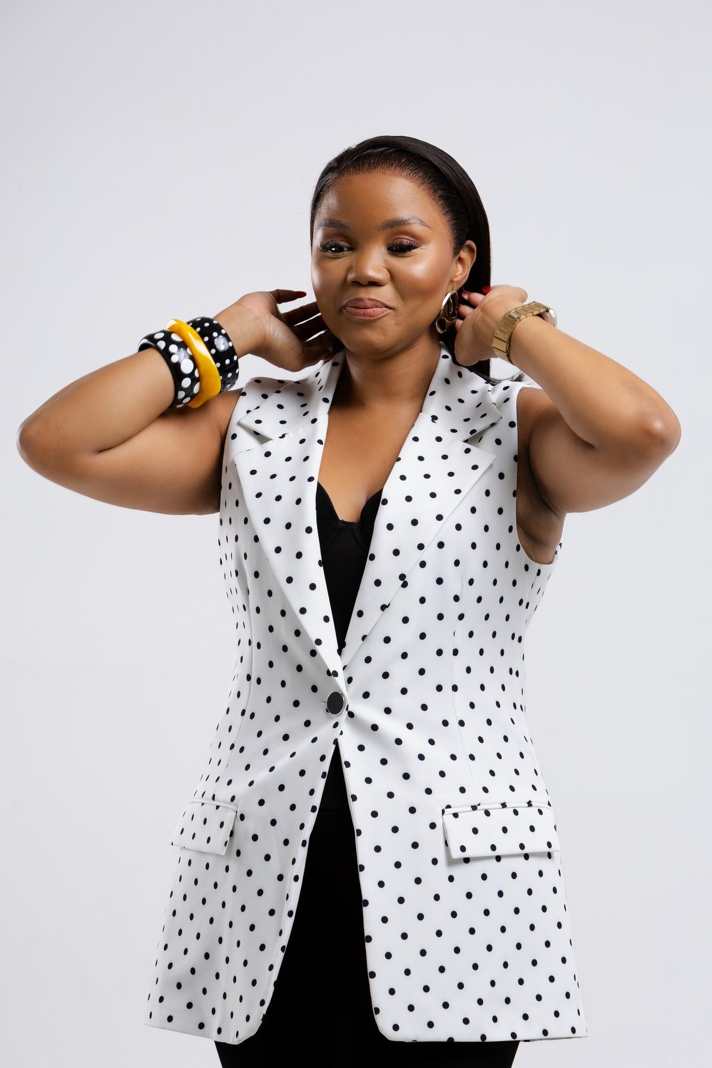 Polka Vest Blazer