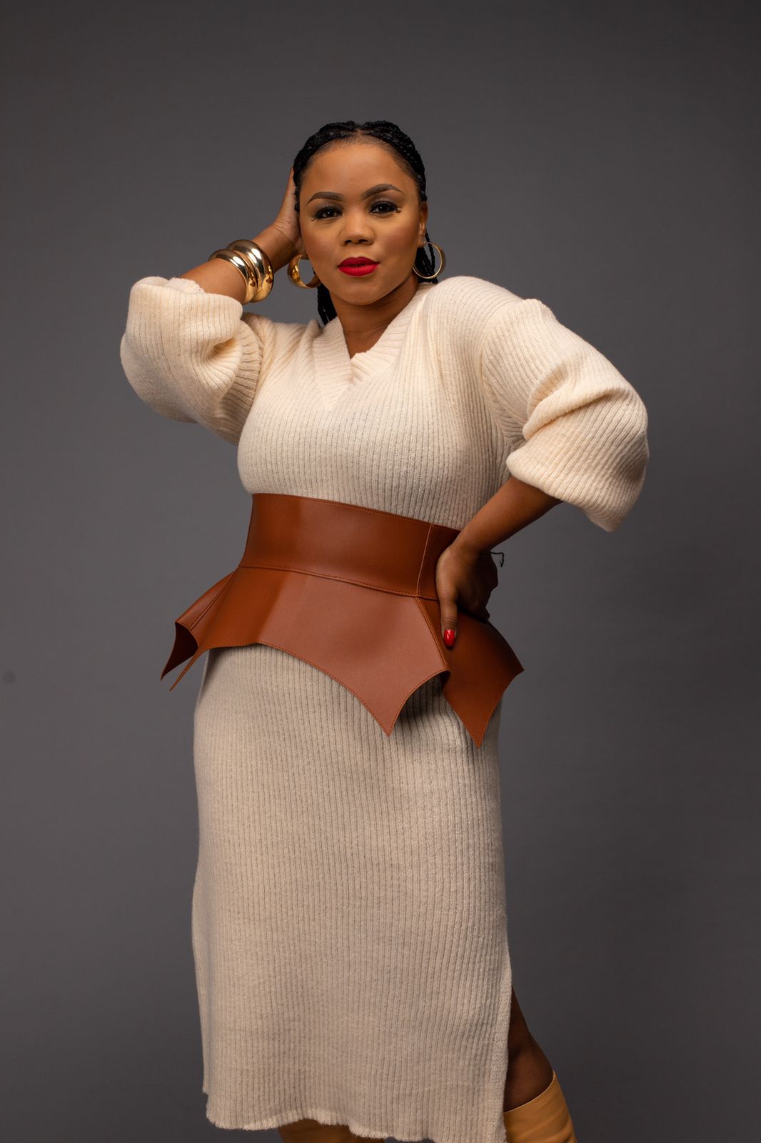 Tan Peplum Belt (7743450054822)