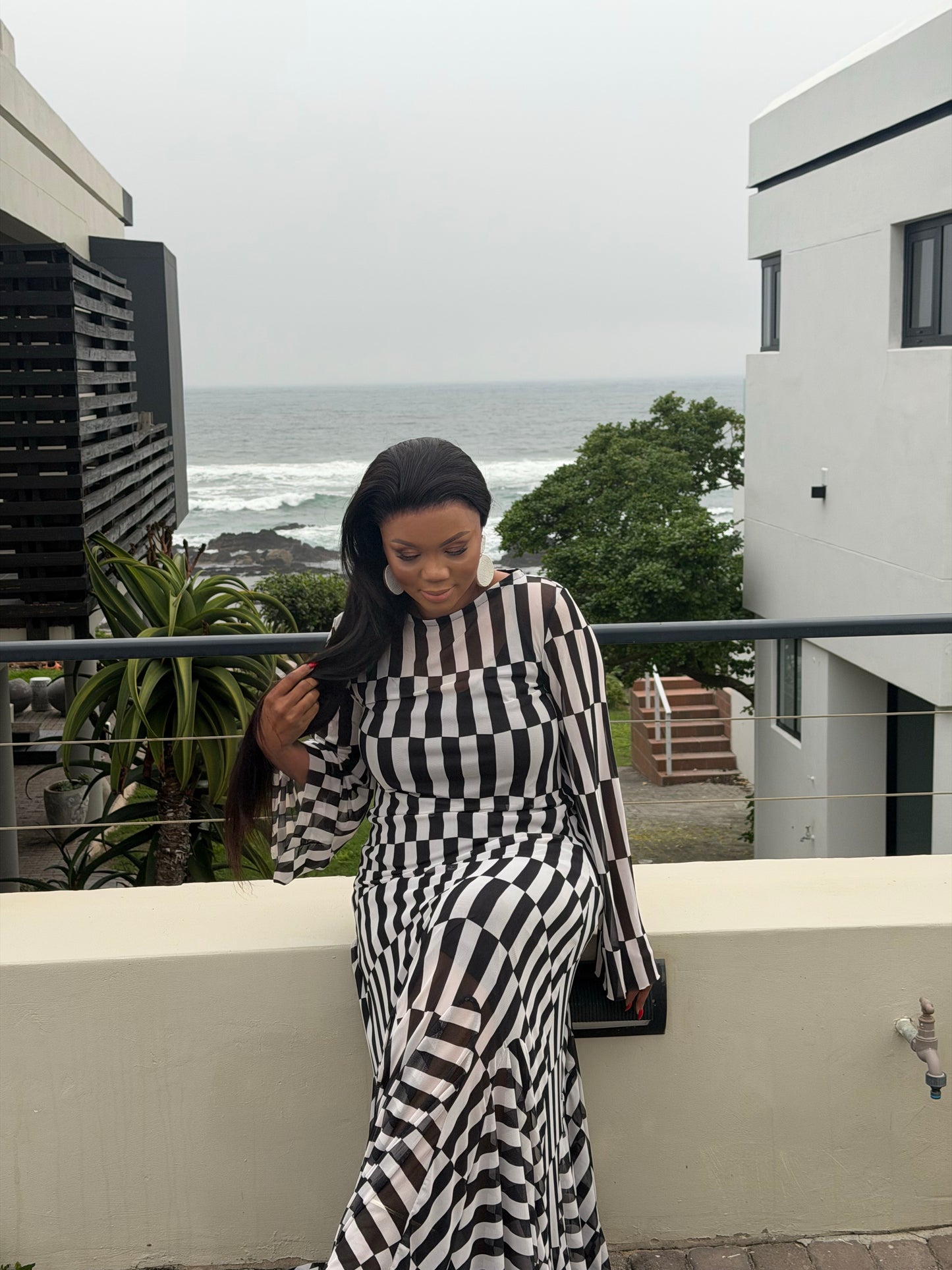 The Monochrome Mesh Dress