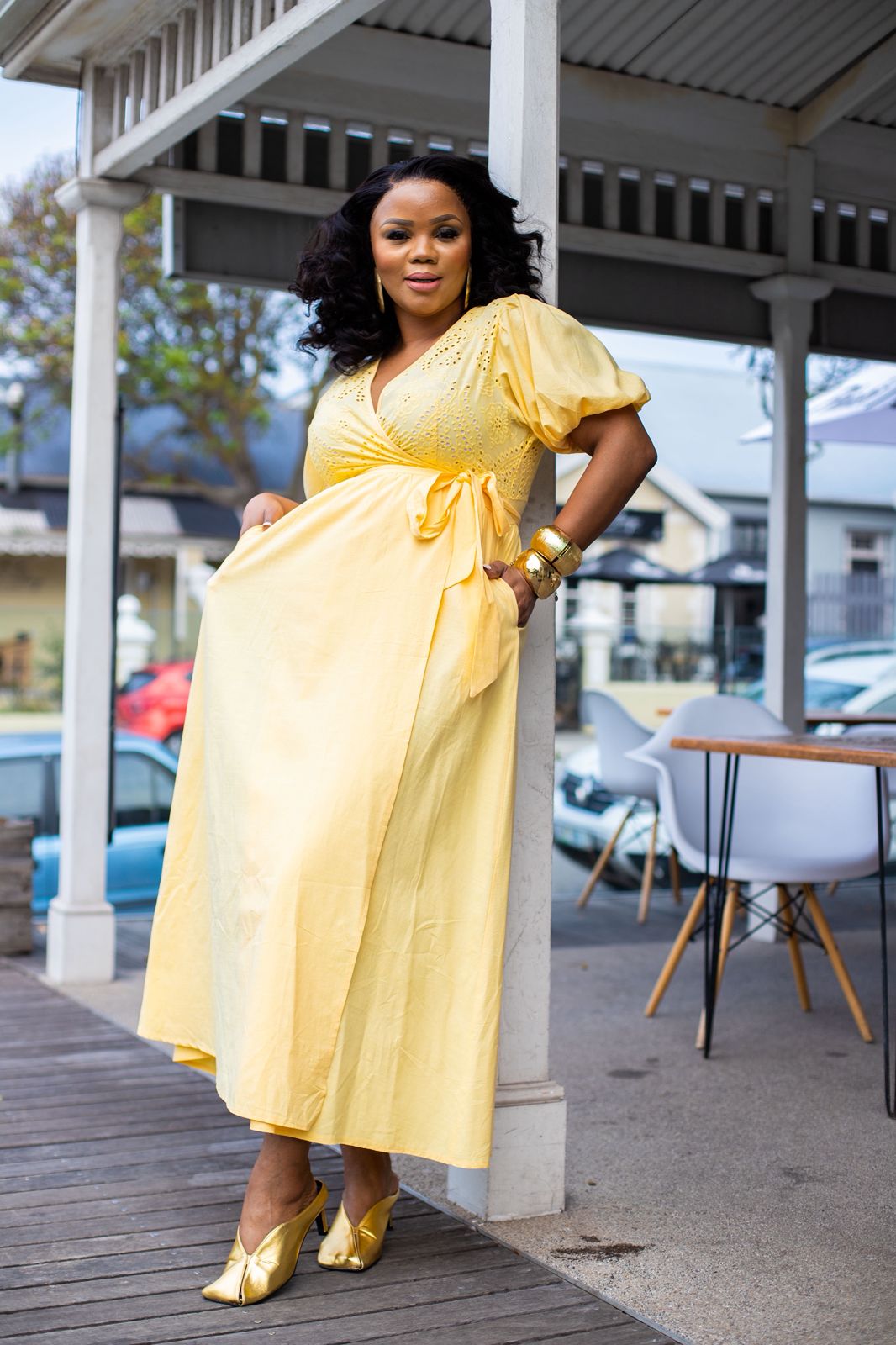 Eyelet Wrap Dress