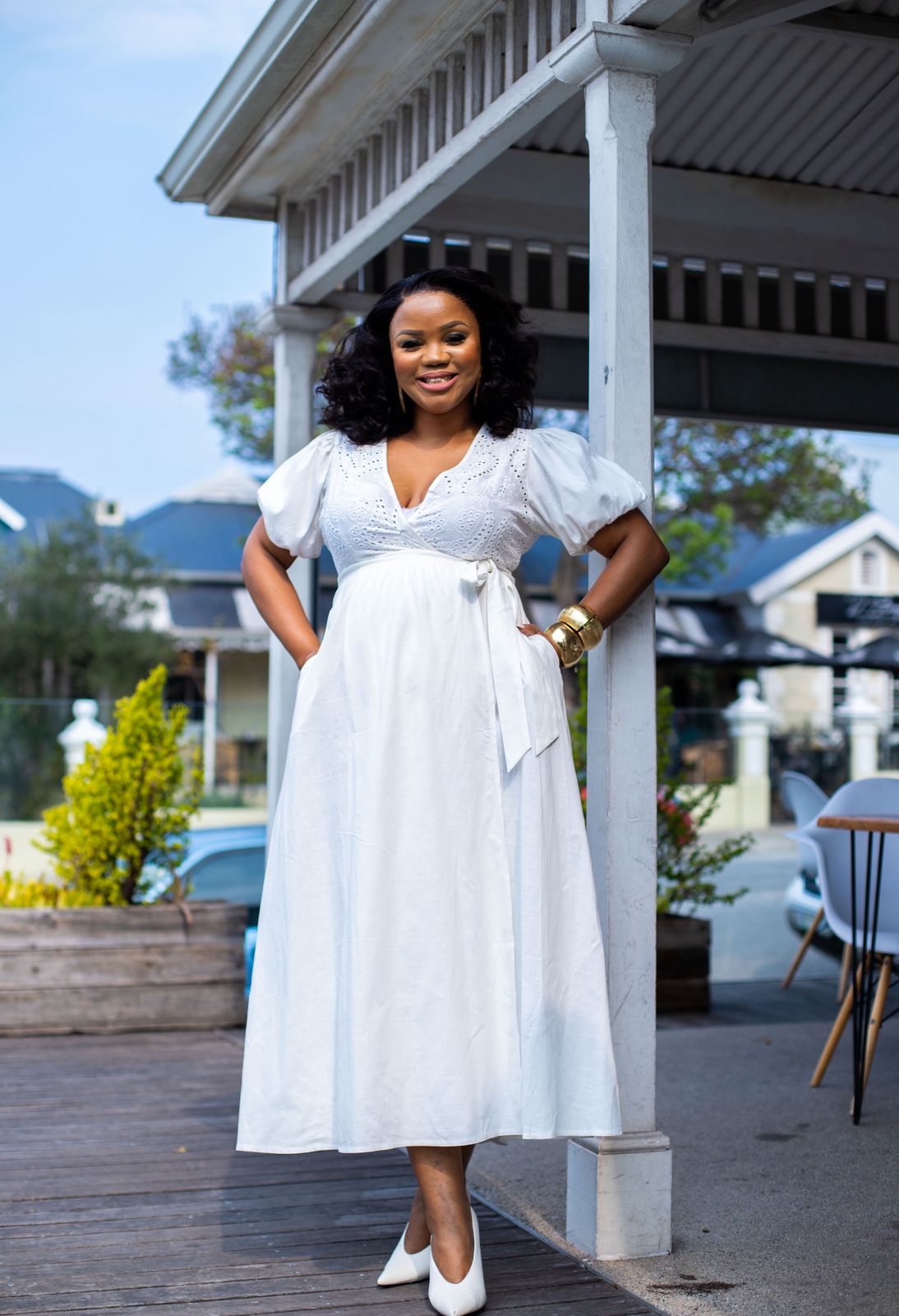 Eyelet Wrap Dress
