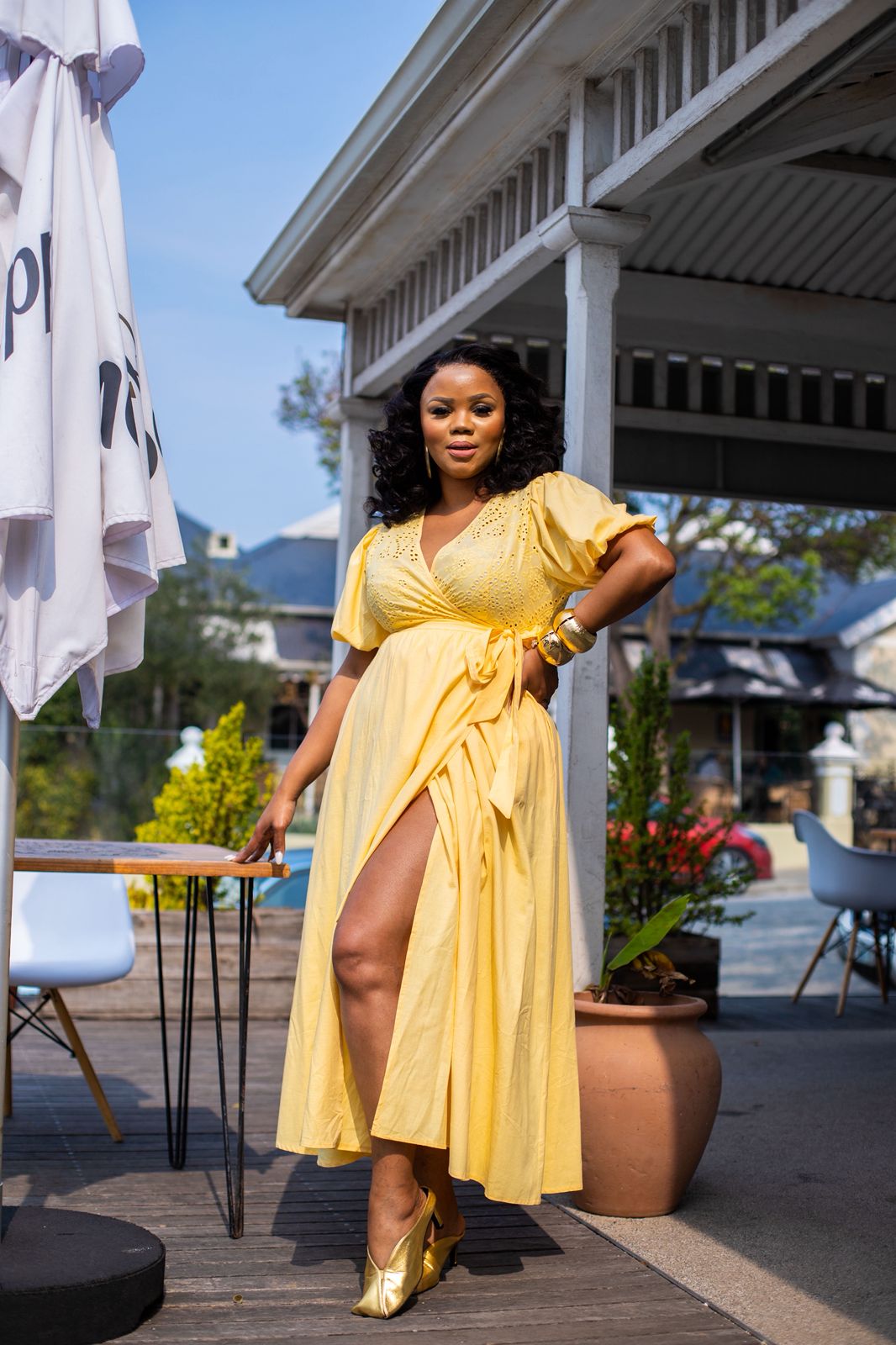 Eyelet Wrap Dress