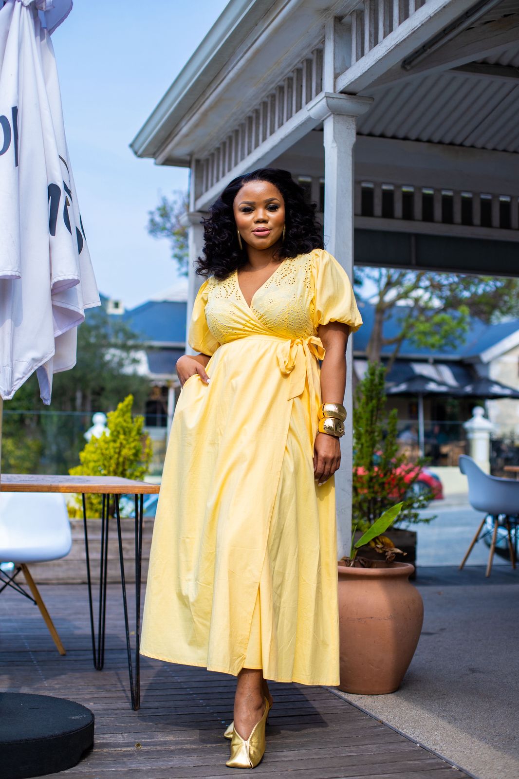 Eyelet Wrap Dress