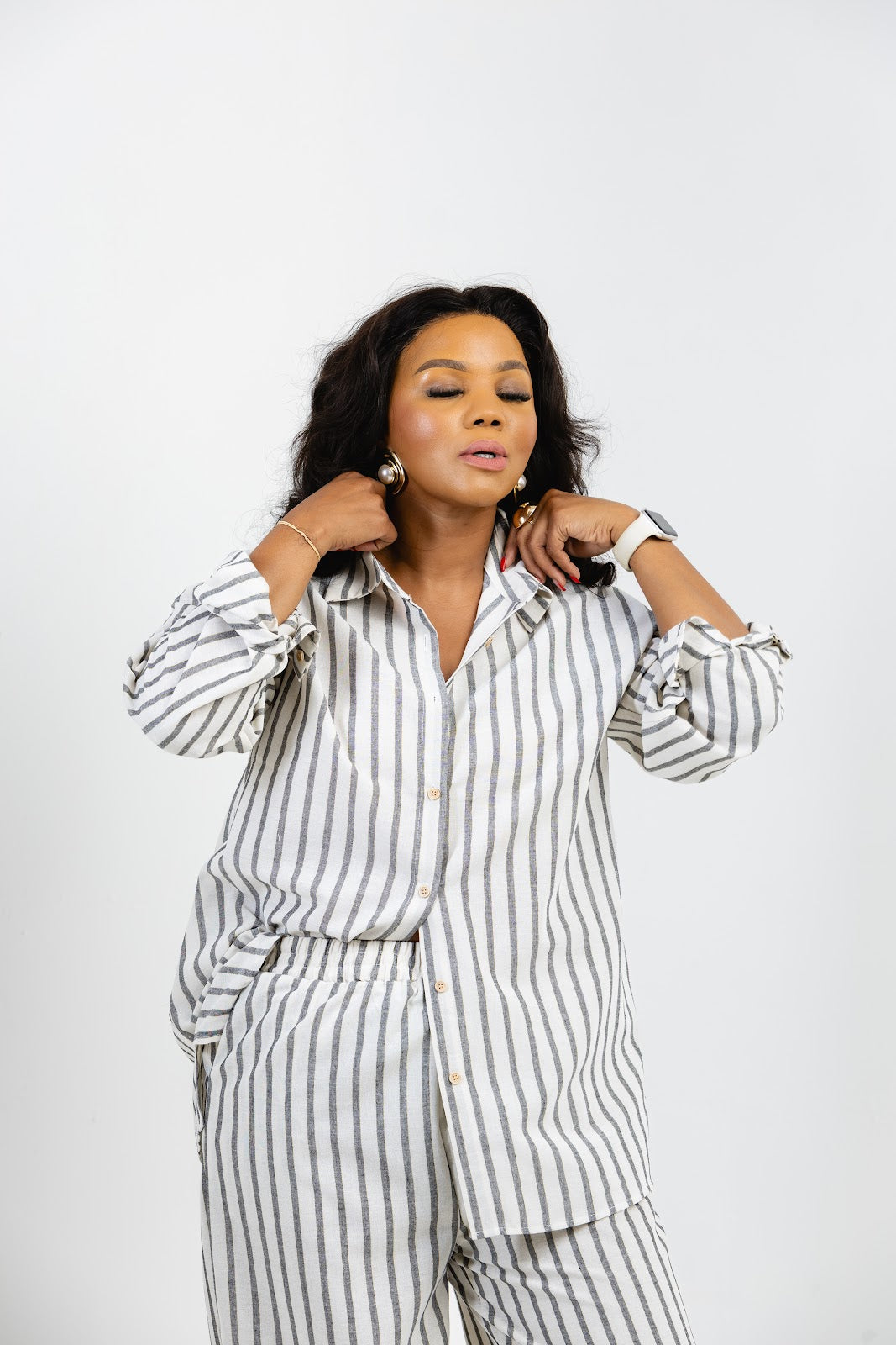 Striped Grey Lounge Set