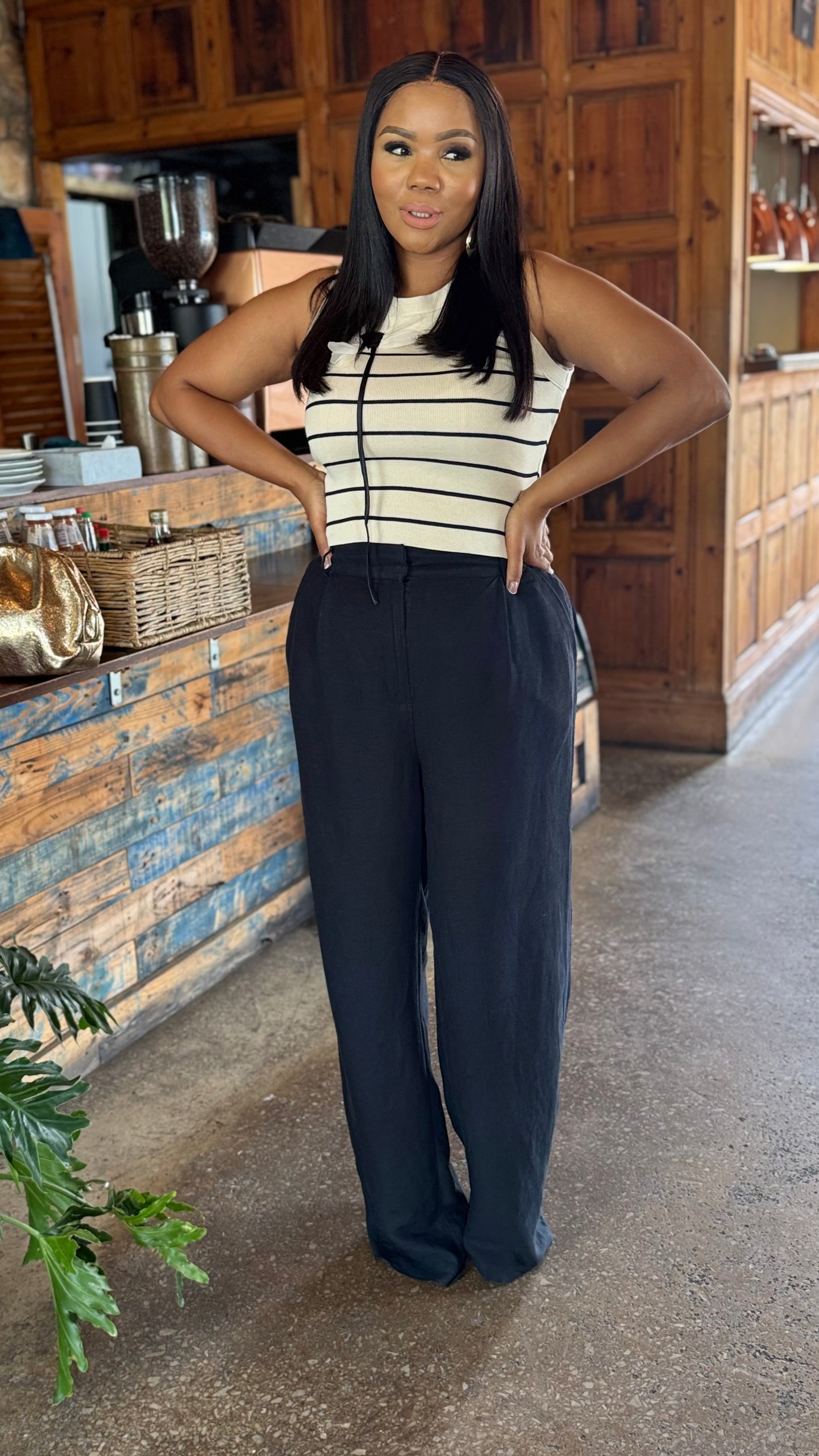 Striped Nude Crop Top