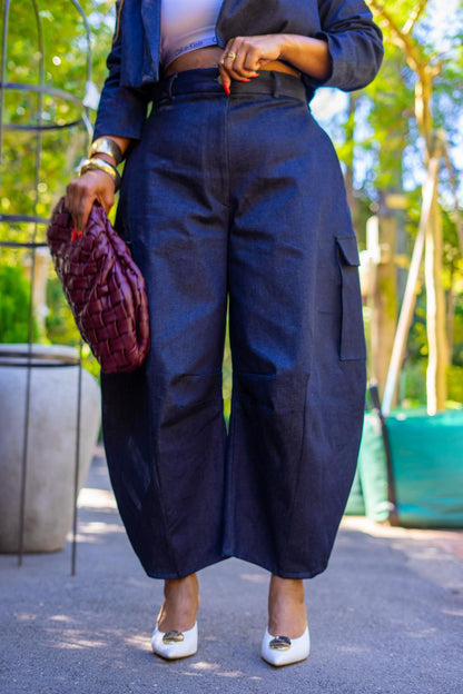 Denim Barrel Pants Only ( Available on Pre-Order)