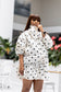 Domino Polka Dot Jacket — ivory zip-front jacket with black dots