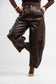 PU Cocoa Barrel Pants