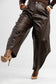 PU Cocoa Barrel Pants