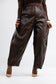 PU Cocoa Barrel Pants