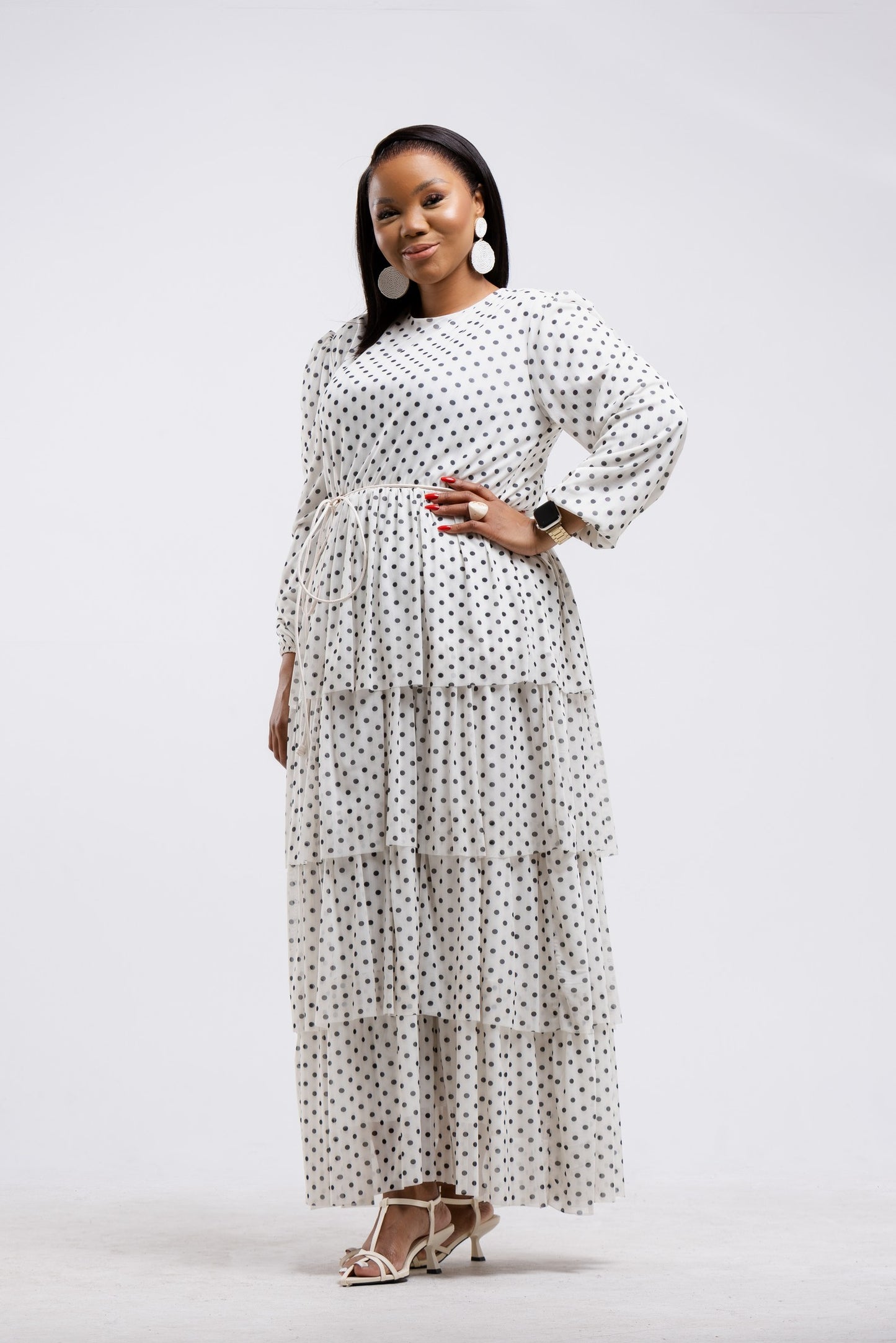 Polka Layered Ruffle Dress