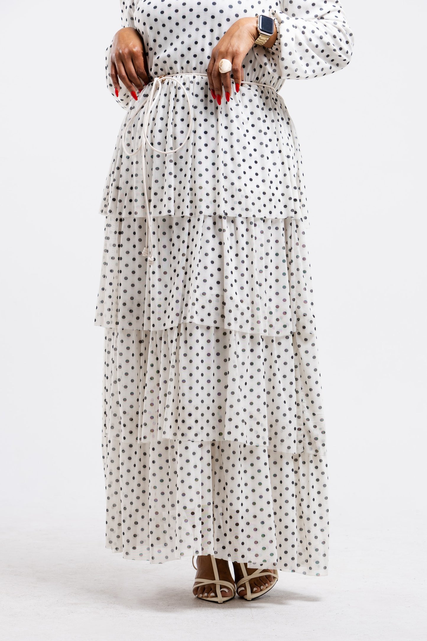 Polka Layered Ruffle Dress