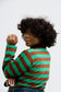 Striped Rugby Jumper – Green & Brown