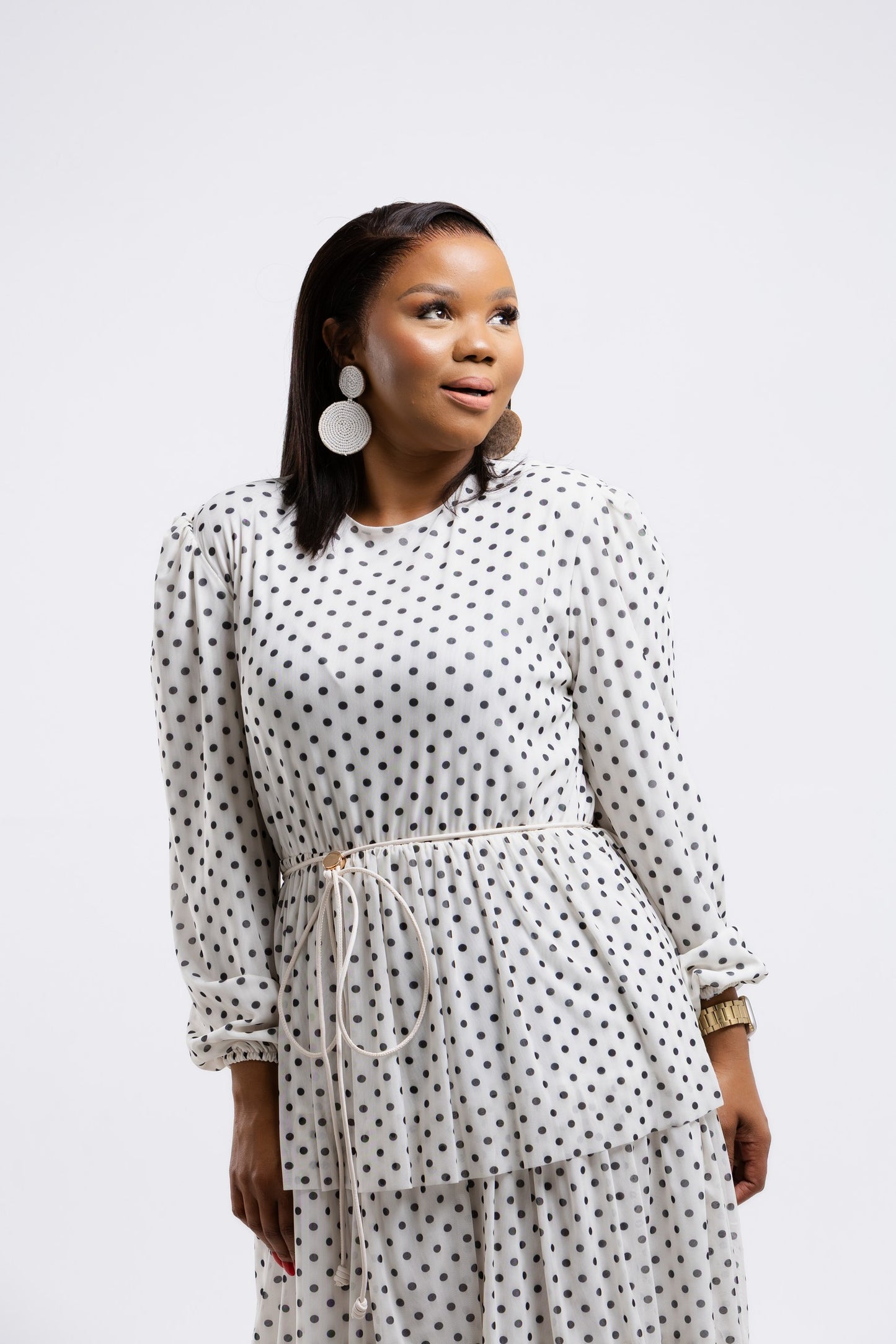Polka Layered Ruffle Dress