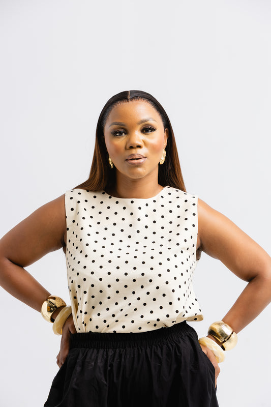 POLKA DOT SLV TOP