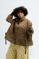 Cinched Waist Balloon Jacket – Brown