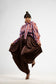 Satin Drape Pants-Brown