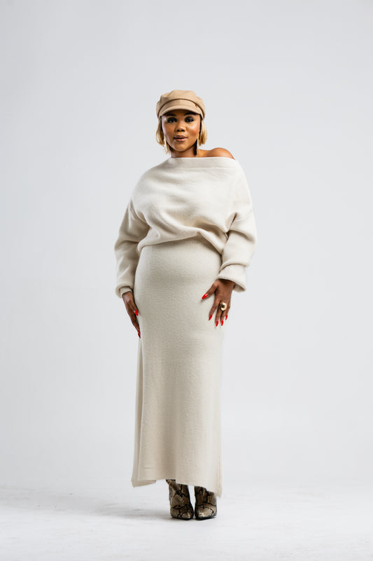 Cream knit 2 piece
