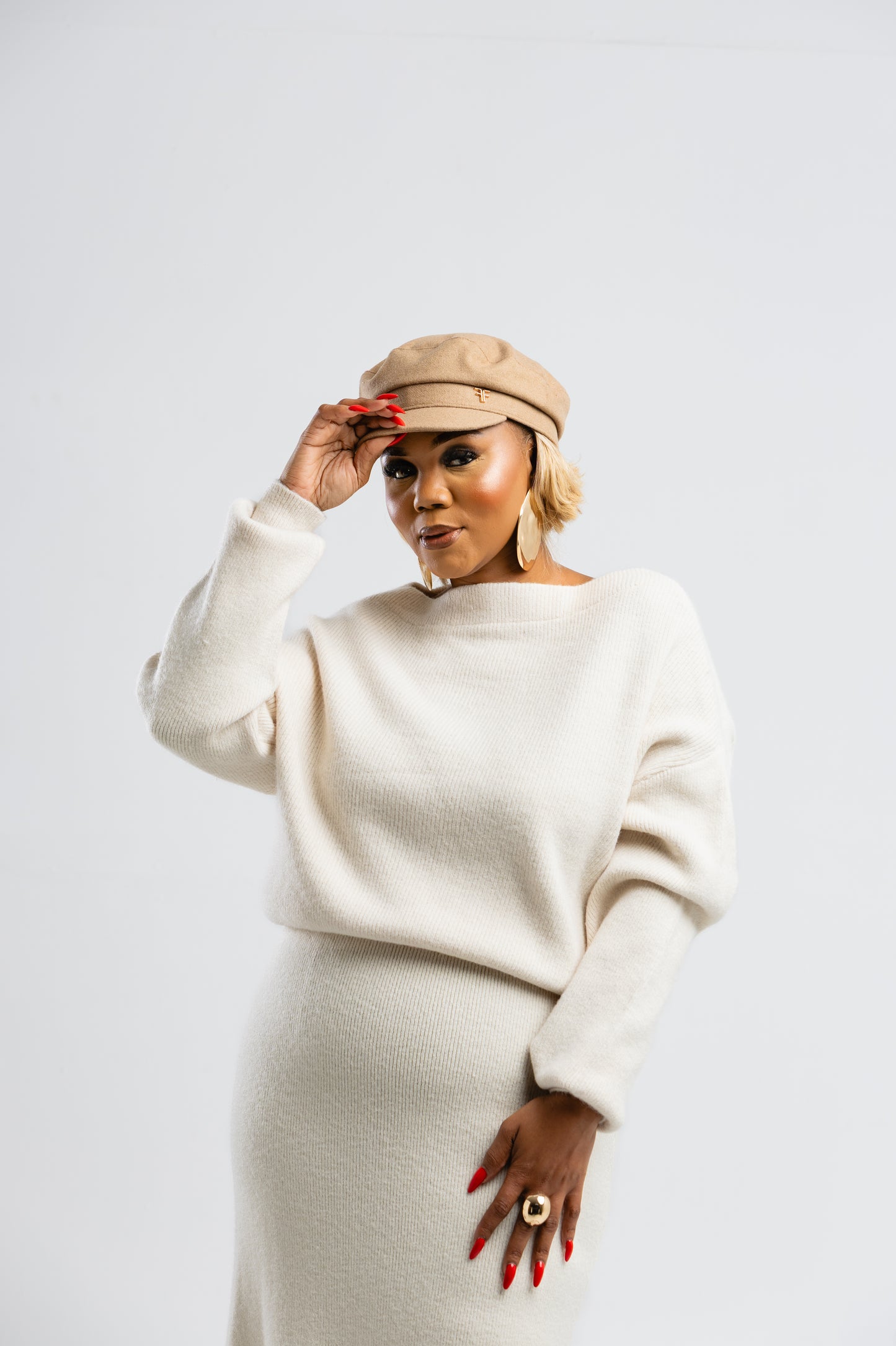 Cream knit 2 piece