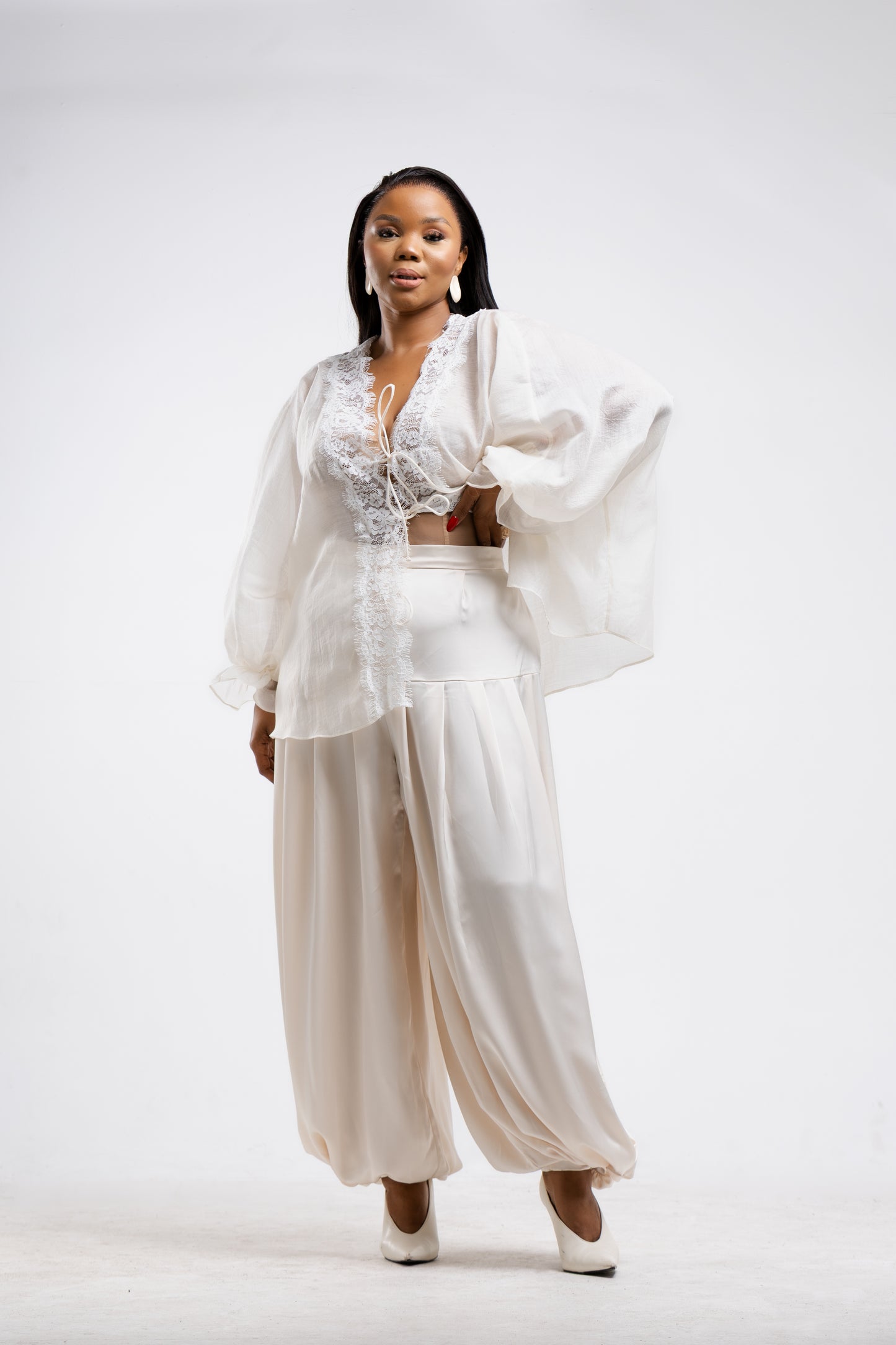 Ecru Aladdin Pants
