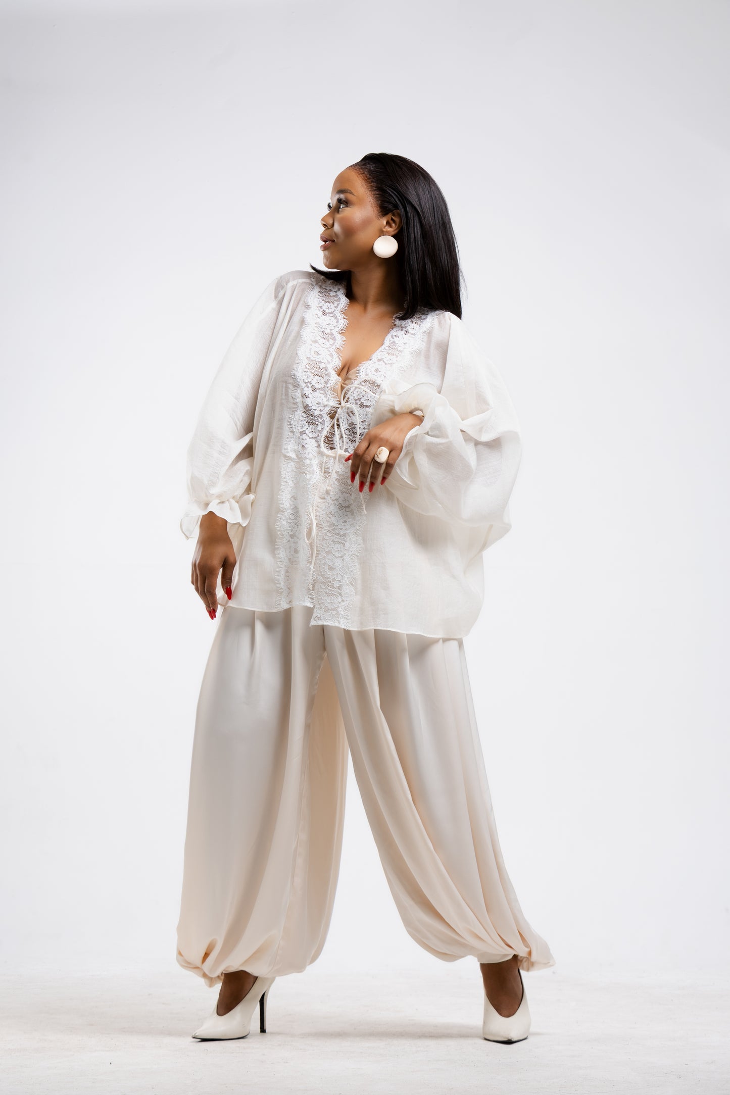 Ecru Aladdin Pants