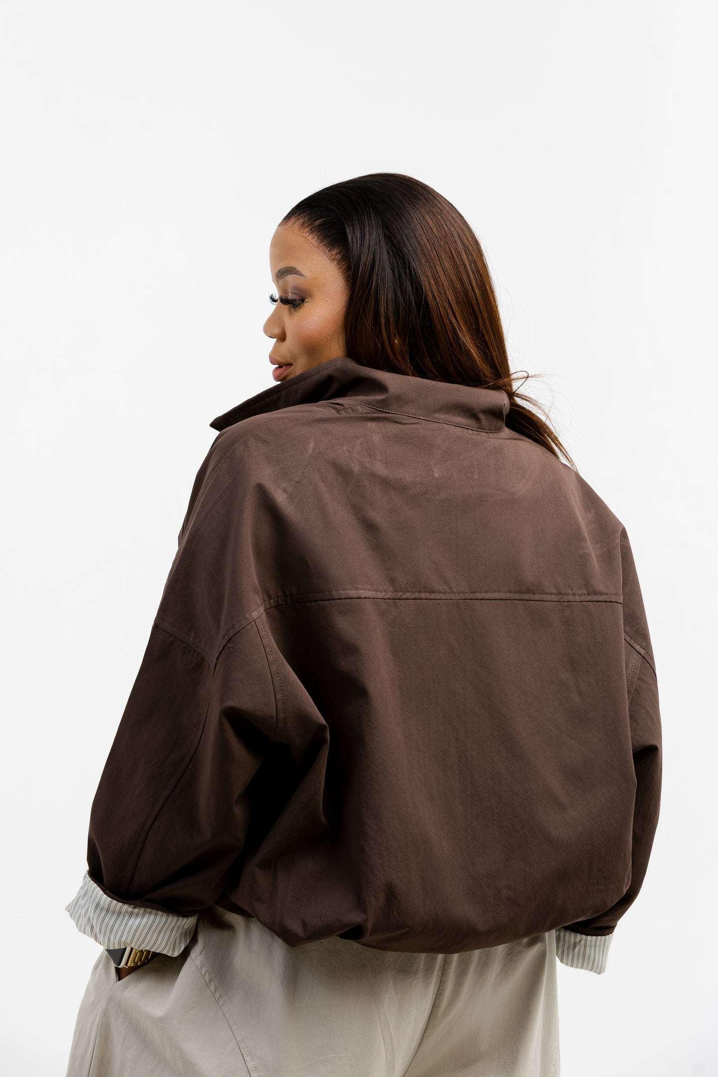 BROWN STUDIO TURN UP JACKET