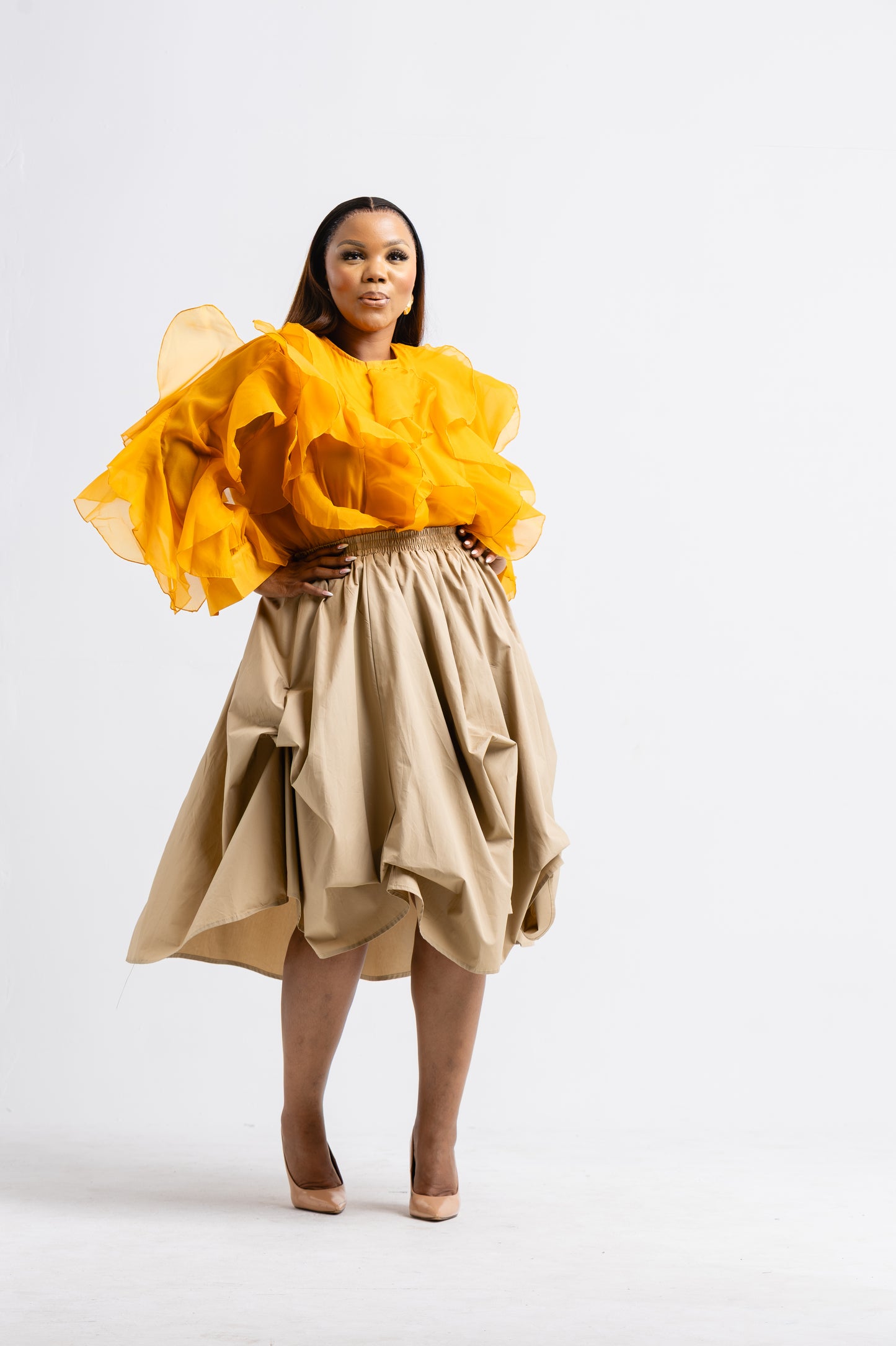 MUSTARD FRILL TOP
