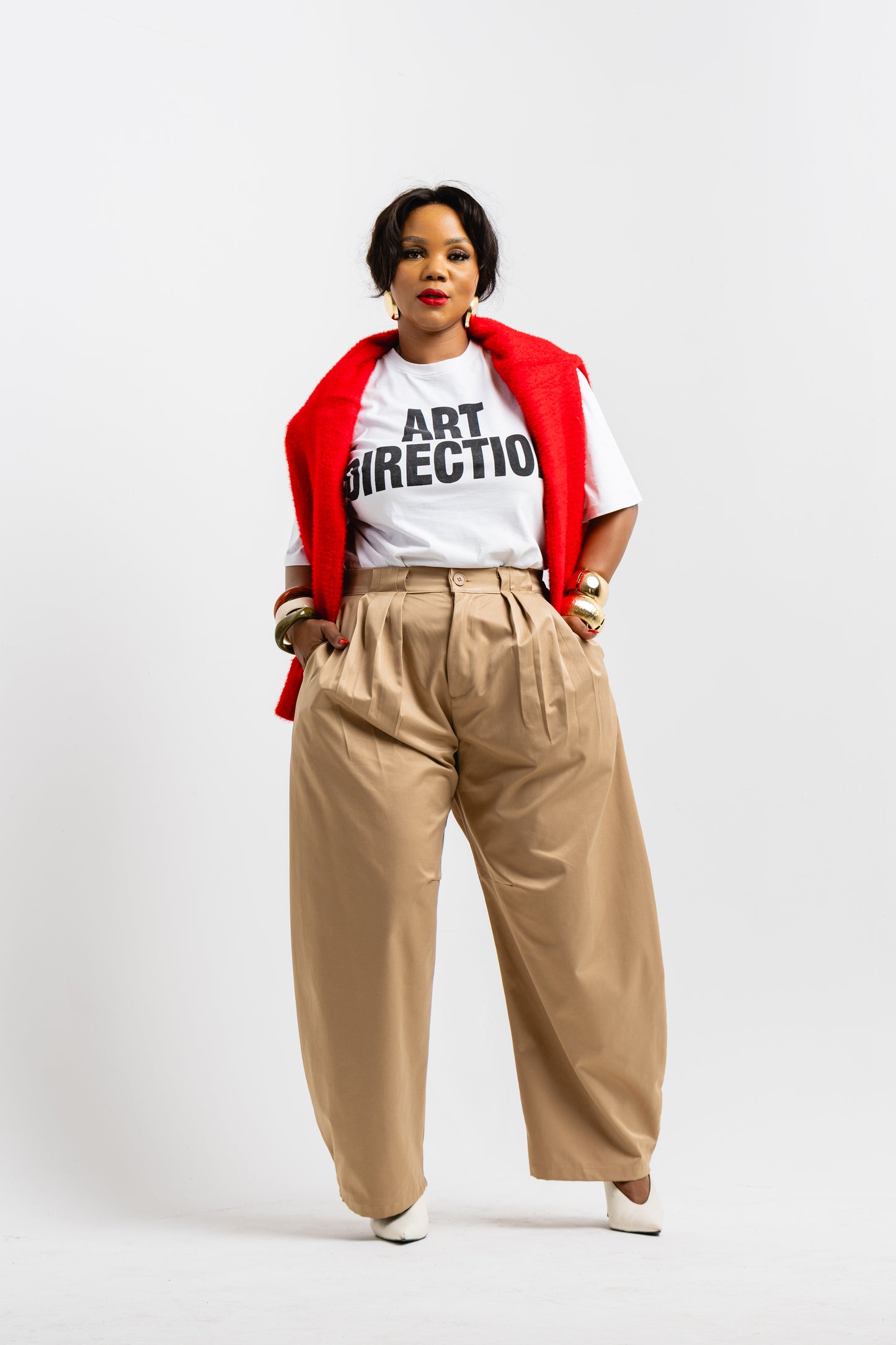Camel barrel pants