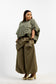 OLIVE BALLOON OVERLAY PANTS