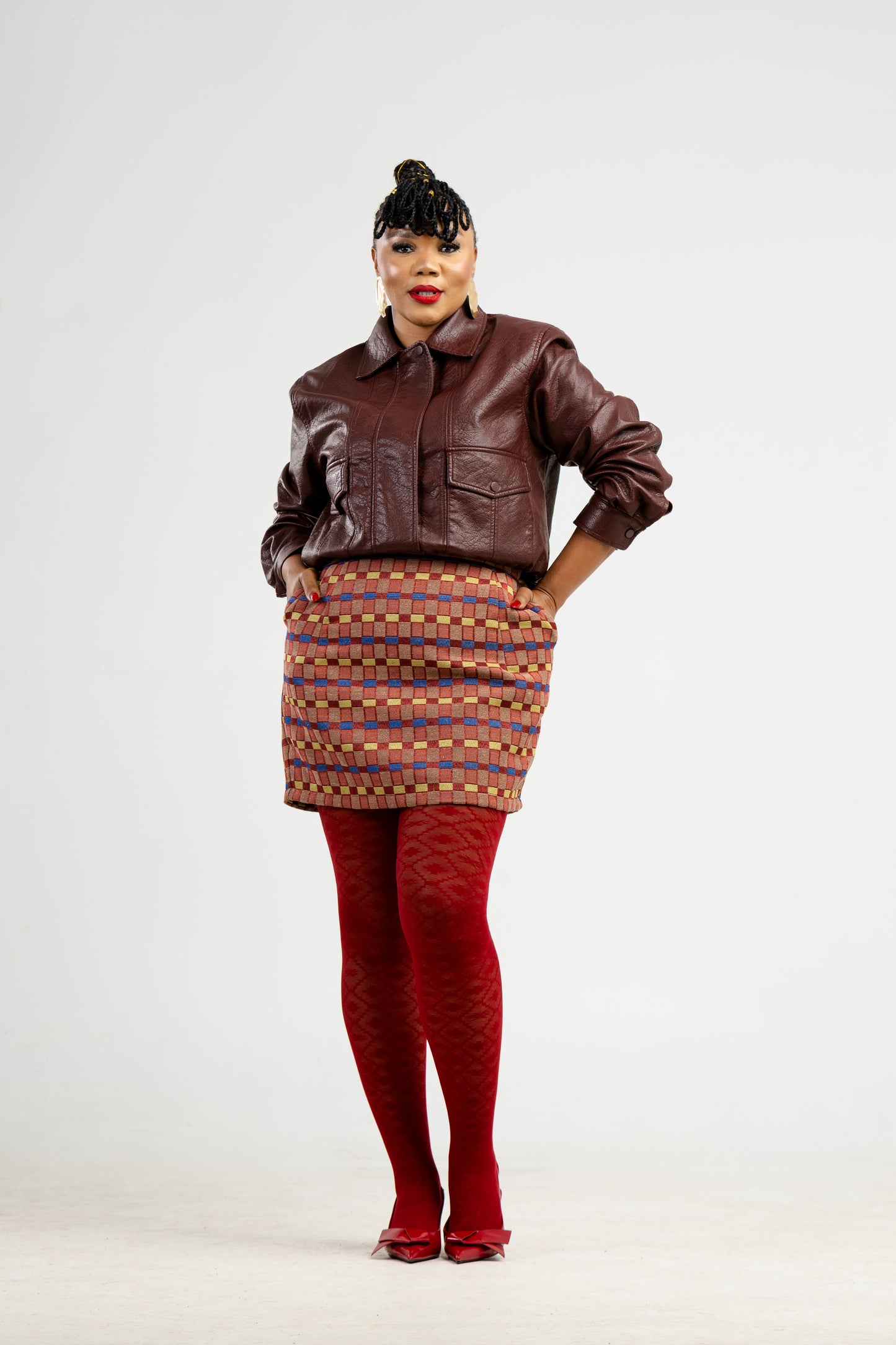 Lady grid mini skirt
