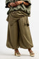 OLIVE BALLOON OVERLAY PANTS