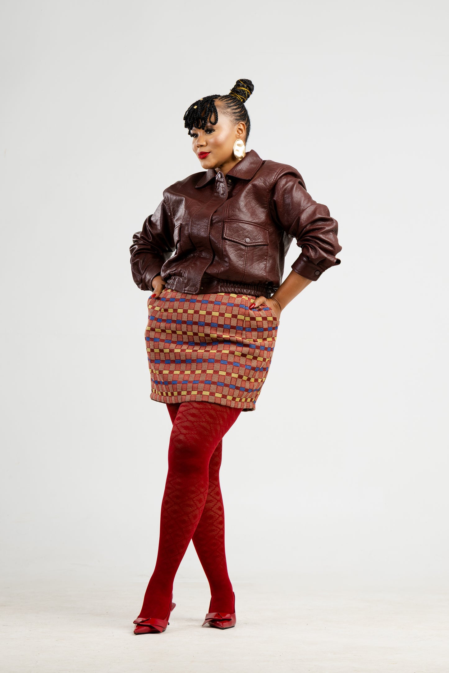 Lady grid mini skirt