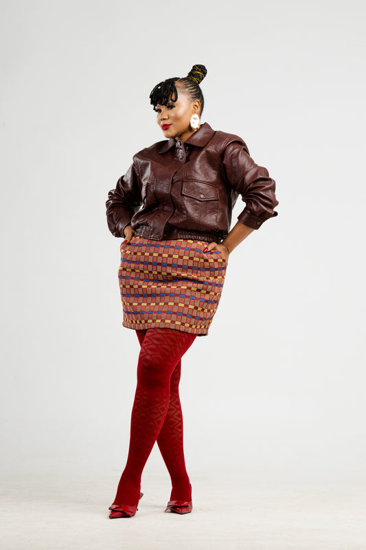 Lady grid mini skirt