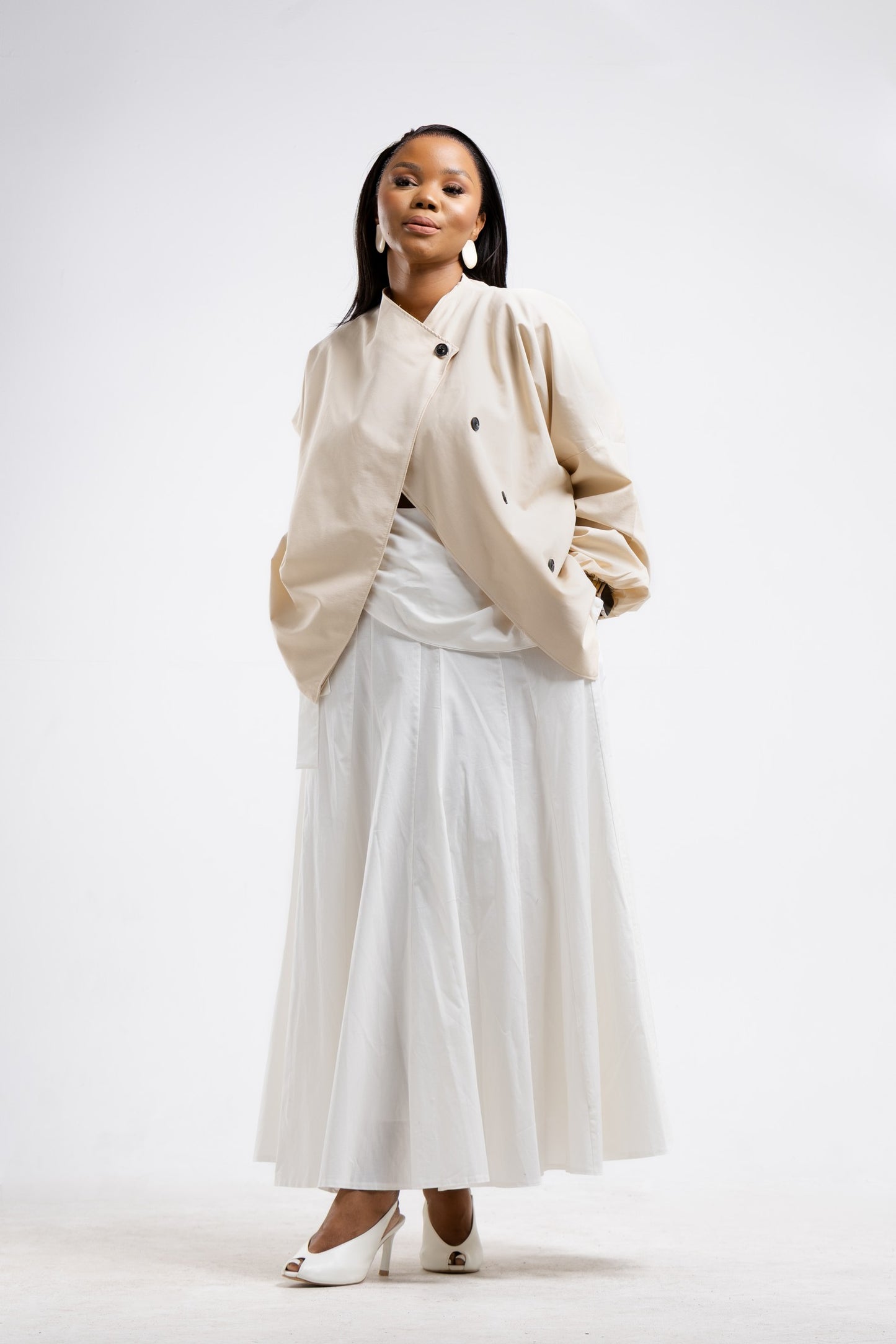 Ivory Cross Button Jacket