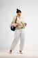Beige tweed bomber