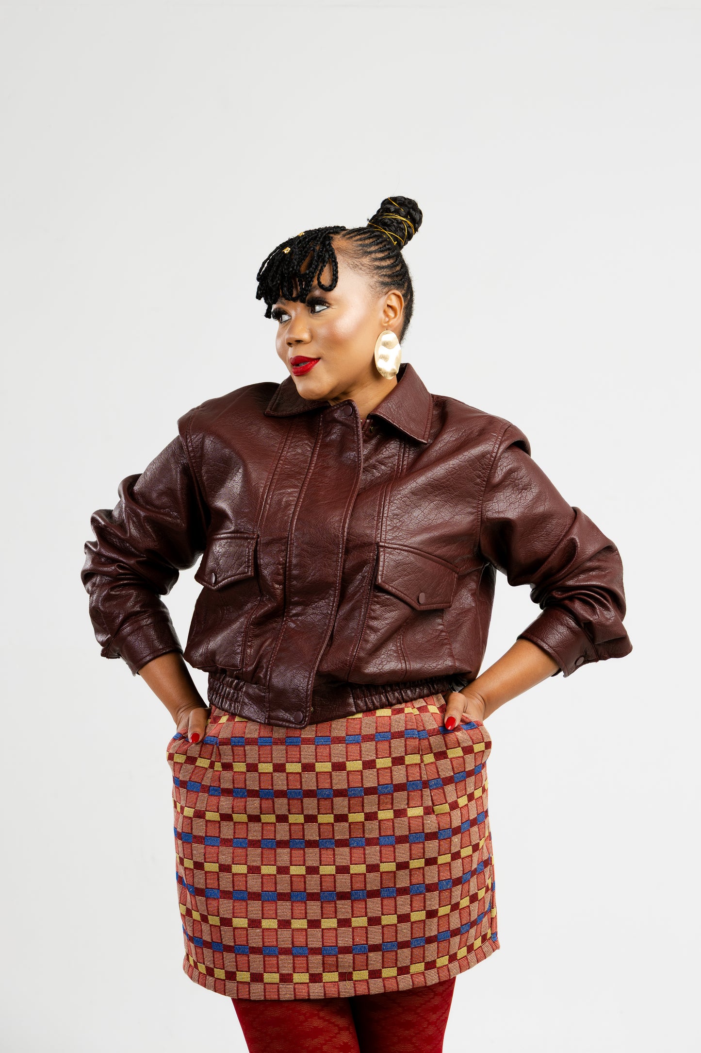 Lady grid mini skirt