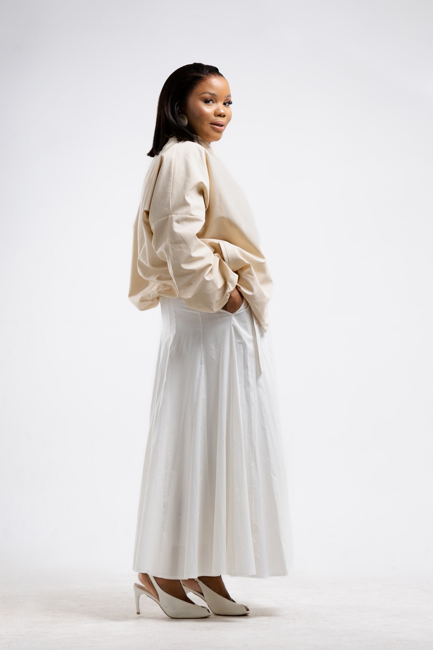 Ivory Cross Button Jacket