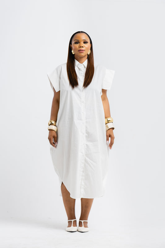 White shirt dress