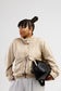 Beige tweed bomber