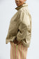Beige Cinched Waist Balloon Jacket