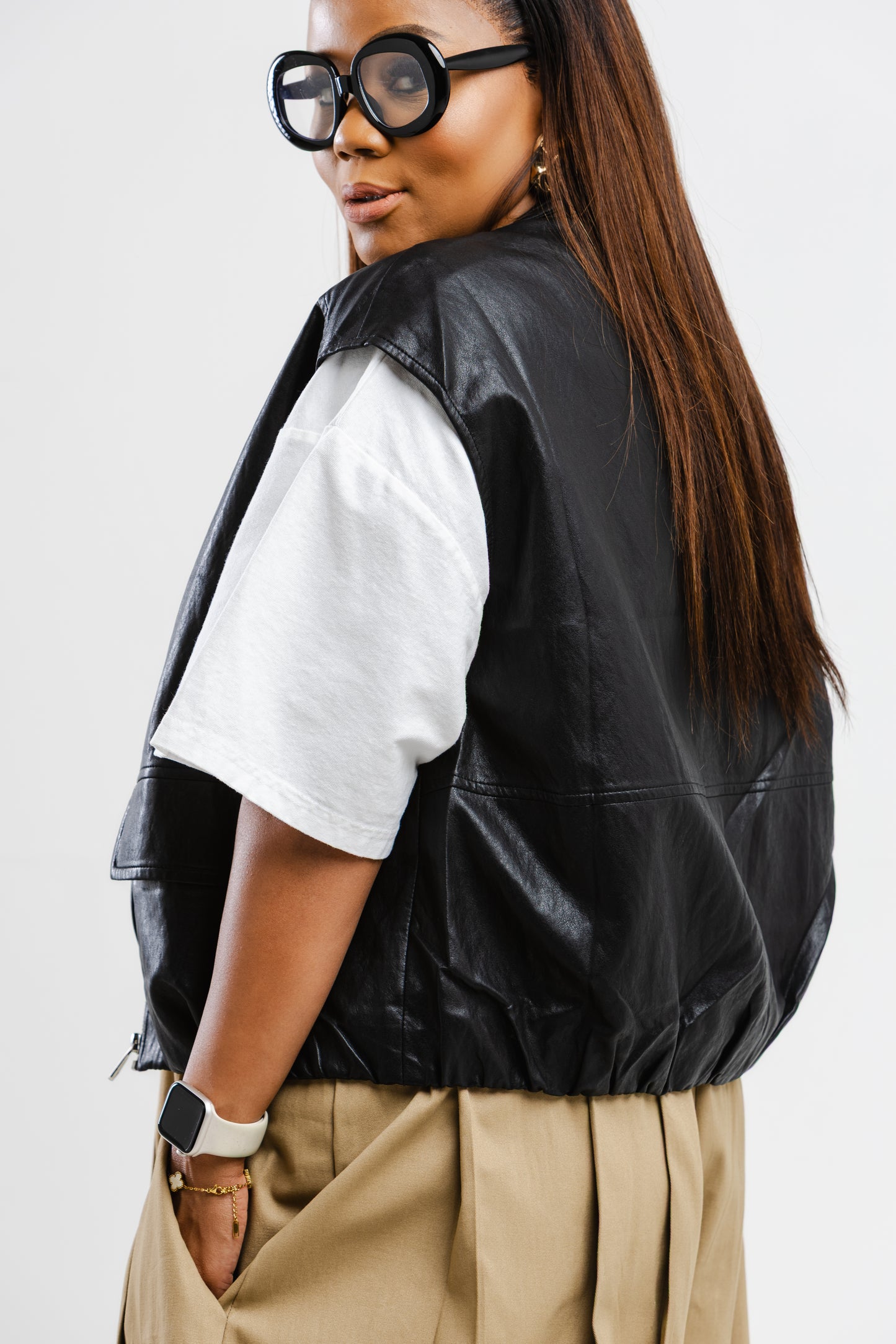 Black PU leather