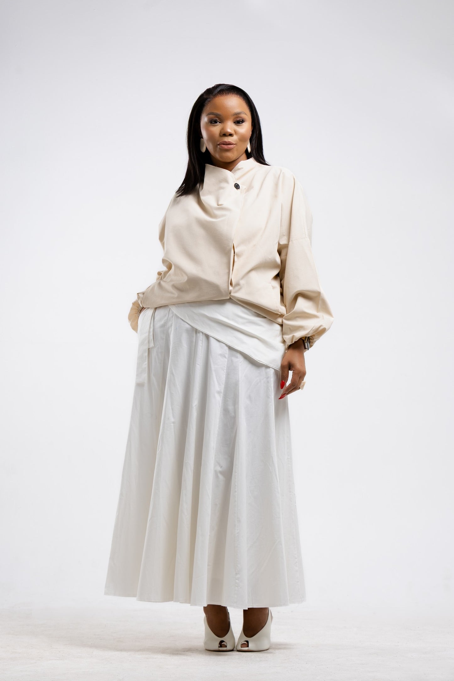 Ivory Cross Button Jacket