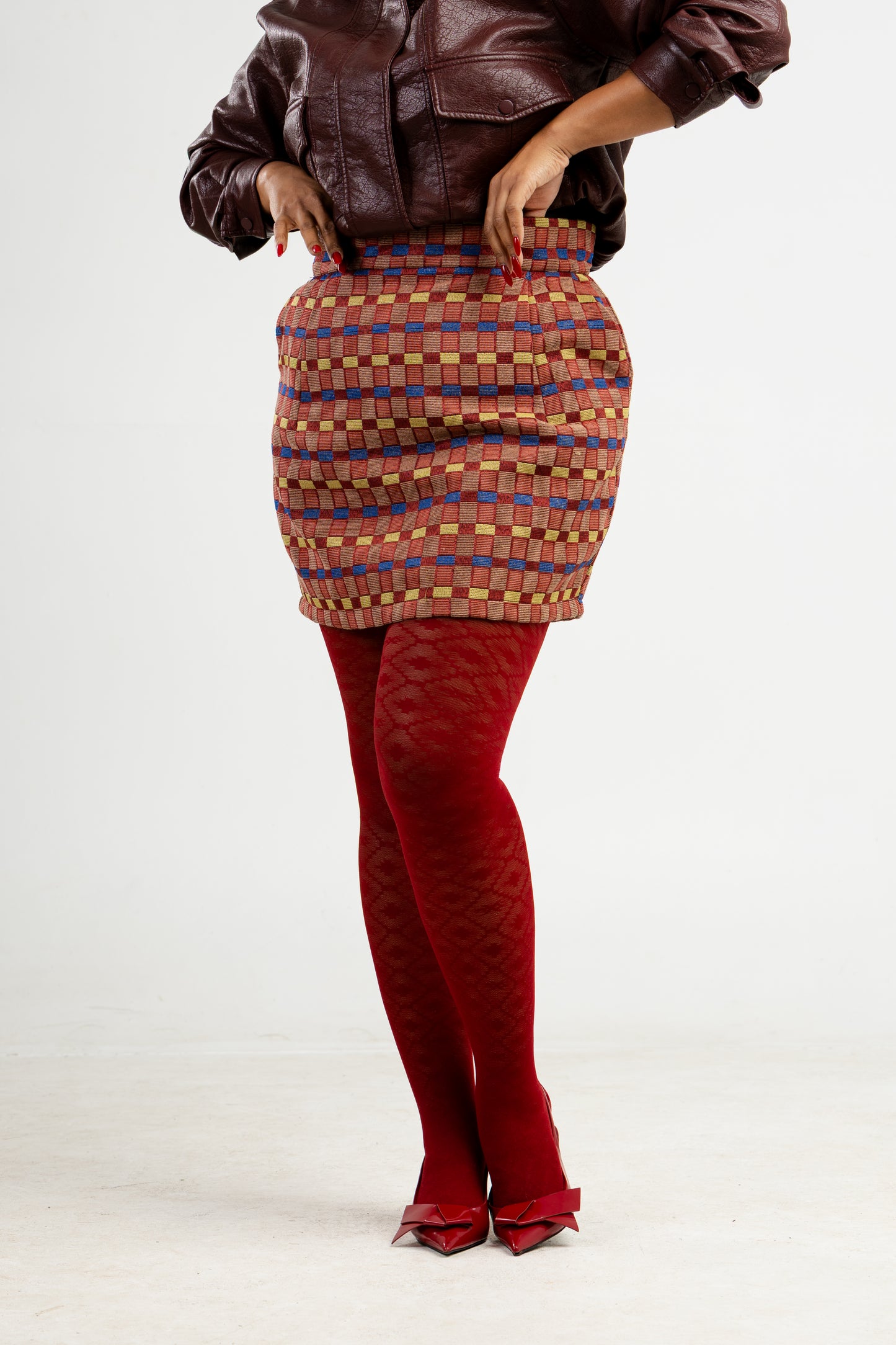 Lady grid mini skirt