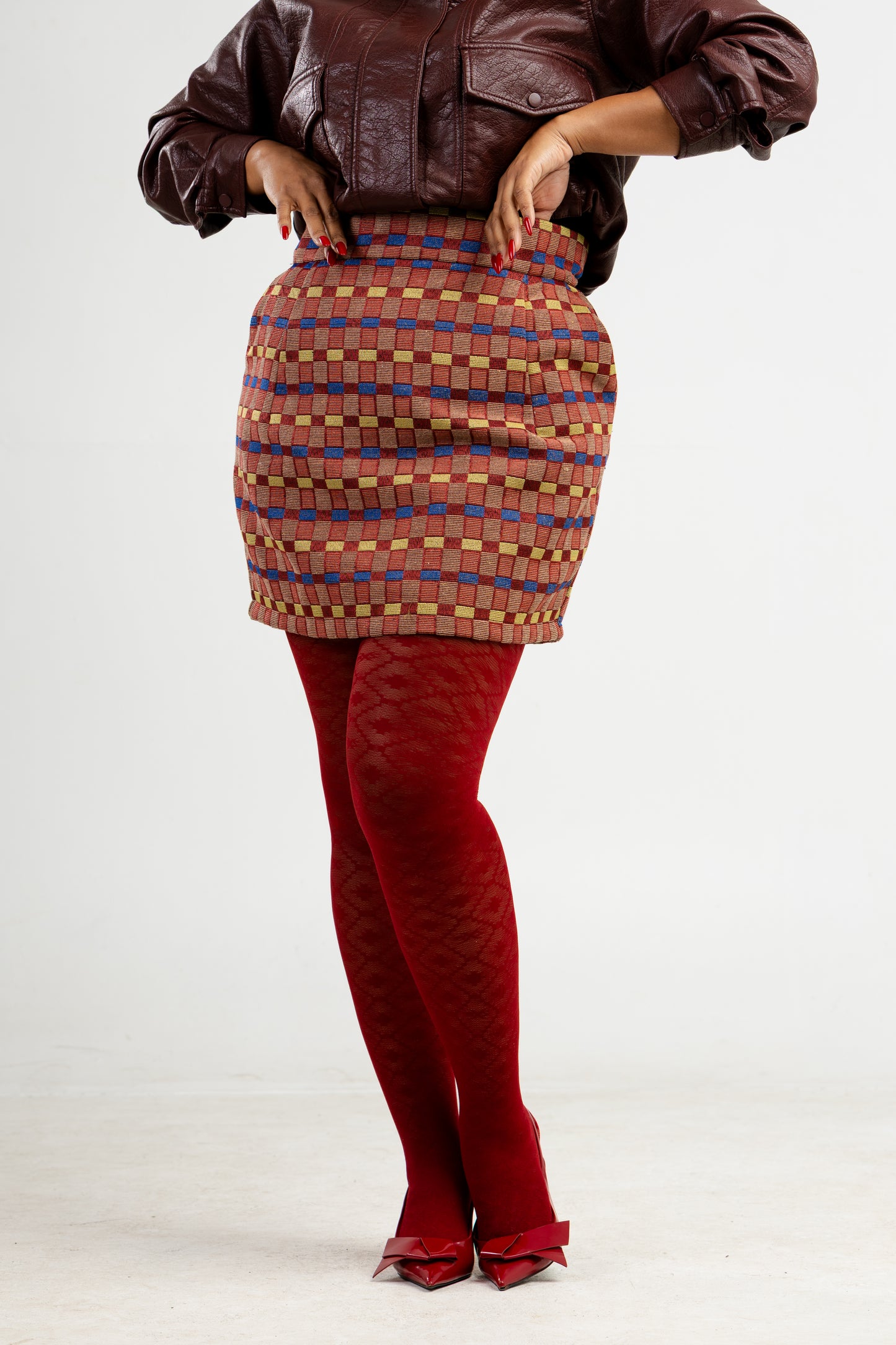 Lady grid mini skirt